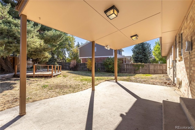 view of patio featuring a deck