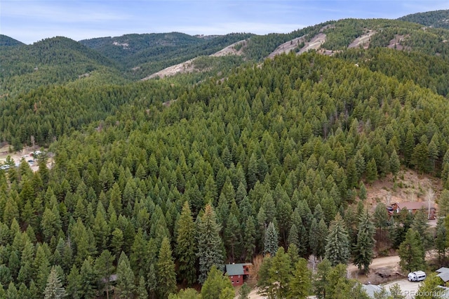 property view of mountains featuring a view of trees