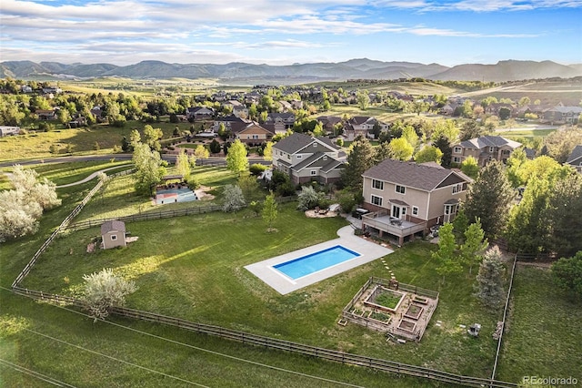 7624 Russell Ct, Arvada, CO 80007 - aerial perspective of suburban area featuring a mountain backdrop