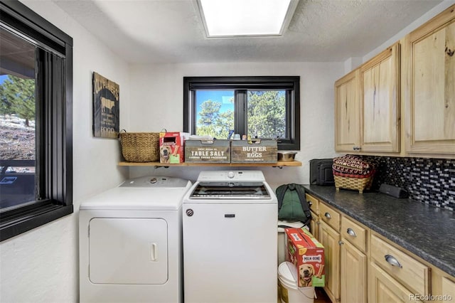 washroom featuring washer and dryer and cabinet space