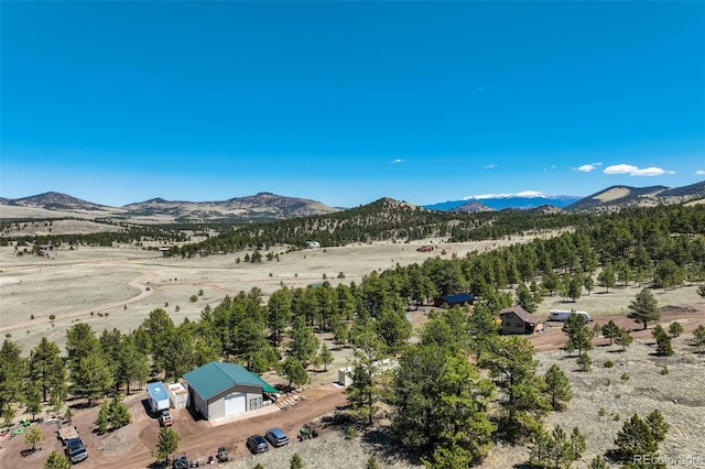 aerial view of a mountainous background