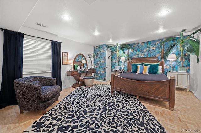 2062 Hyacinth Rd, Highlands Ranch, CO 80129 - bedroom featuring wallpapered walls and recessed lighting