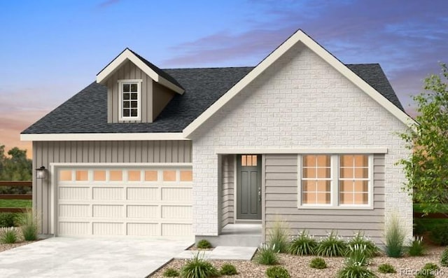 view of front of home with a garage