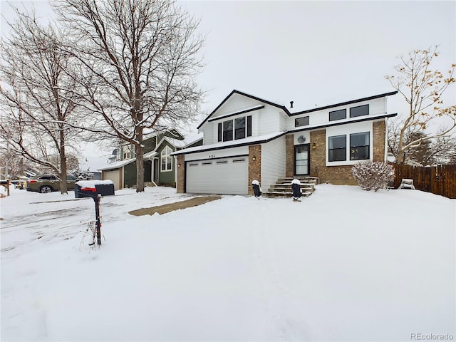 view of front of house with a garage