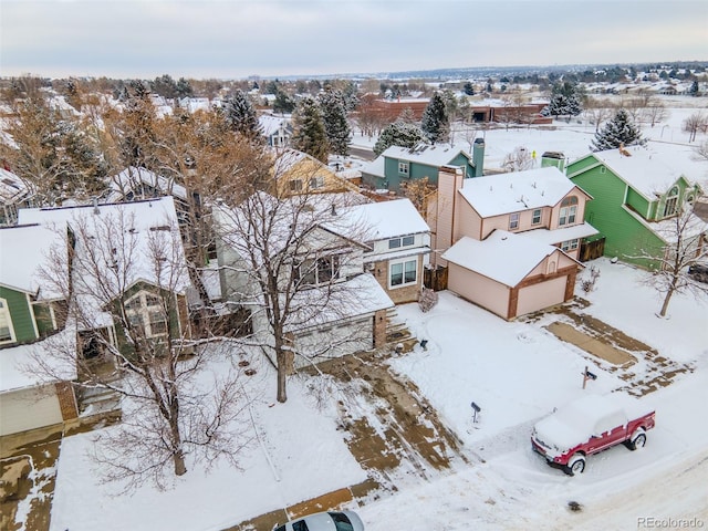 view of snowy aerial view