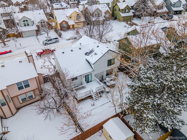 view of snowy aerial view