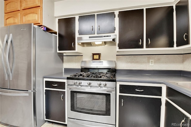 kitchen featuring stainless steel appliances and backsplash