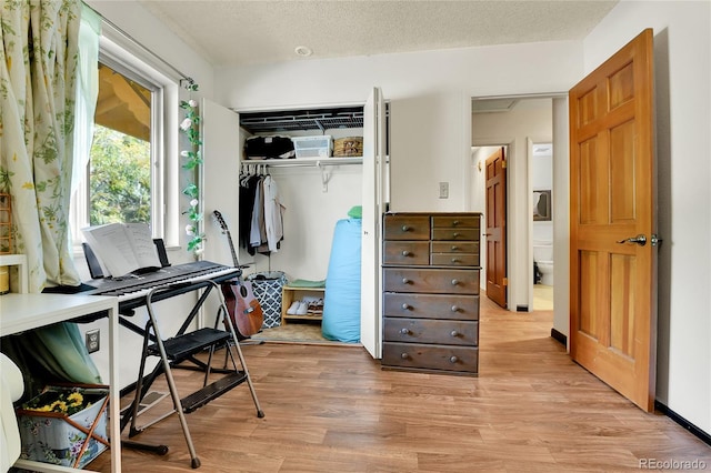 interior space with light hardwood / wood-style flooring