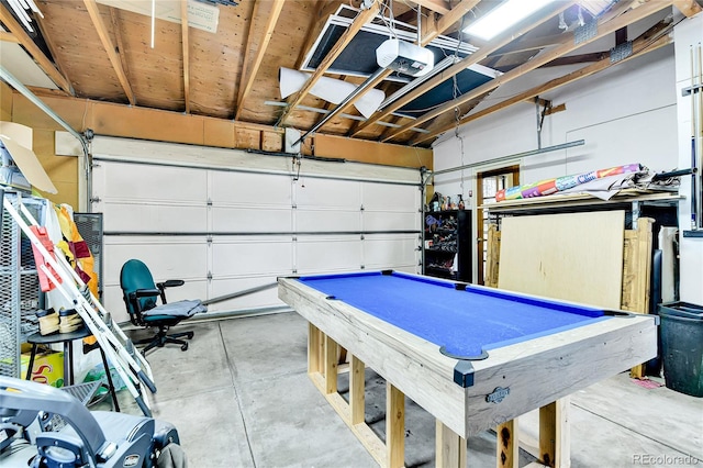 recreation room with billiards