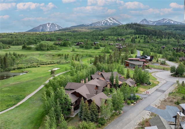 aerial view featuring a mountain view