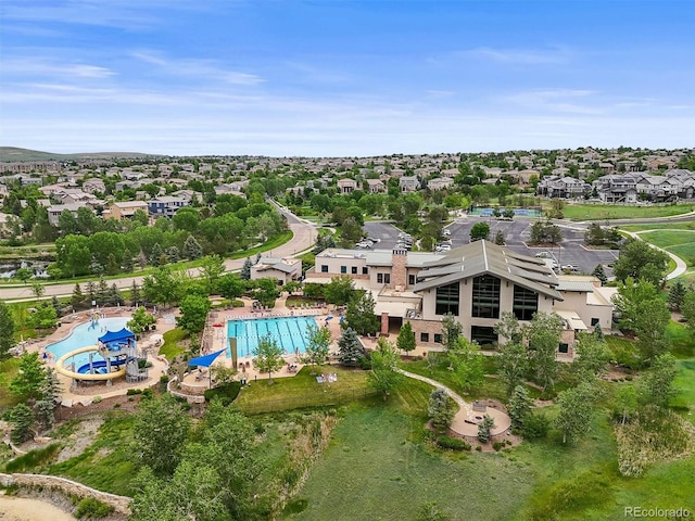 16256 Ute Peak Way, Broomfield, CO 80023 - aerial perspective of suburban area with a pool area