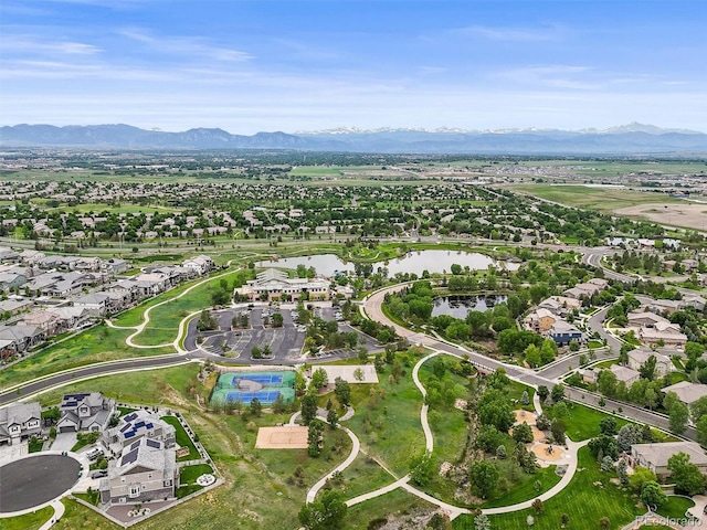 16256 Ute Peak Way, Broomfield, CO 80023 - aerial view of property and surrounding area featuring a water and mountain view and nearby suburban area