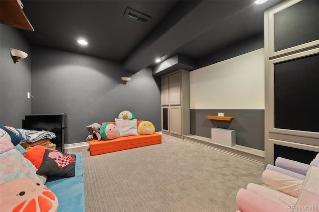 404 Yarrow Pl, Castle Pines, CO 80108 - carpeted home theater room featuring baseboards and recessed lighting