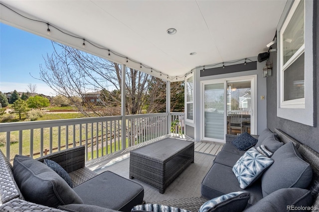 404 Yarrow Pl, Castle Pines, CO 80108 - deck with an outdoor hangout area