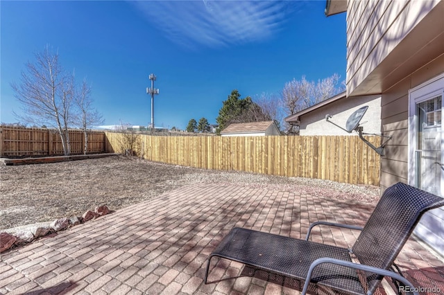 view of patio / terrace with a fenced backyard