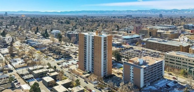 bird's eye view with a mountain view