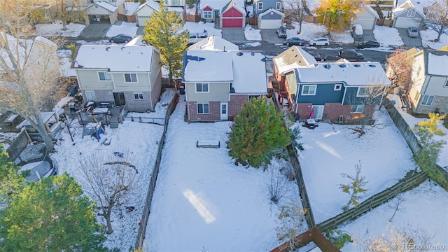 view of snowy aerial view