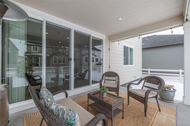 view of patio featuring an outdoor hangout area