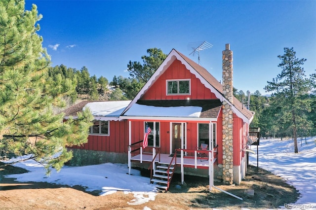 view of front of house featuring a deck