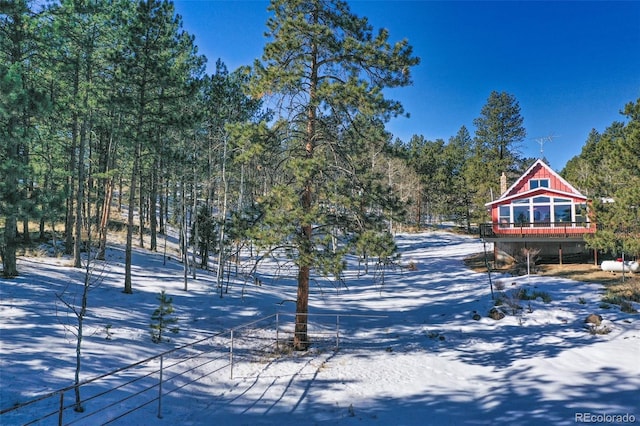 view of snowy yard