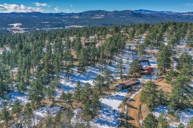 bird's eye view with a mountain view