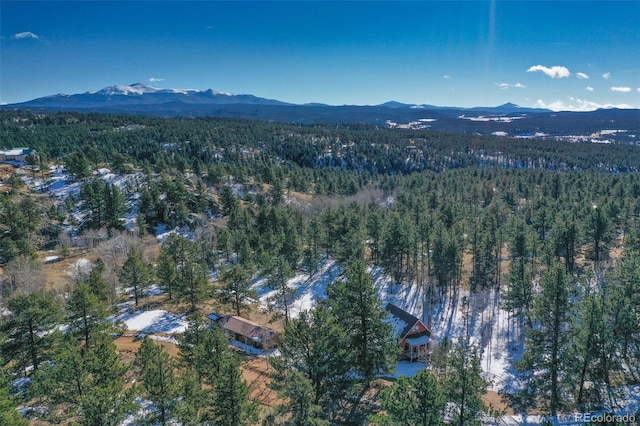 bird's eye view featuring a mountain view