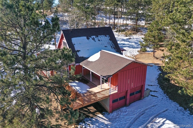 view of snowy aerial view