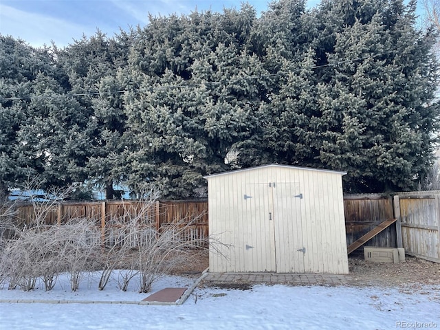 view of snow covered structure