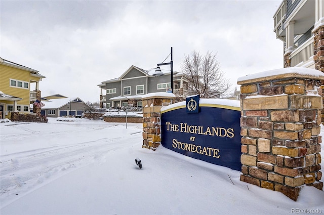 view of community sign