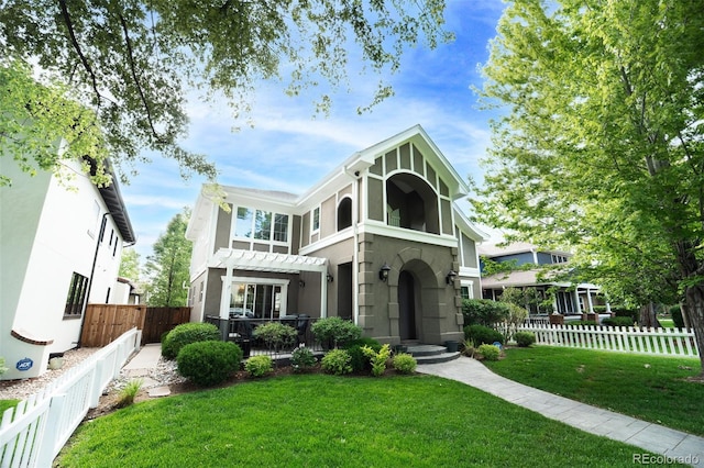 1317 S Saint Paul St, Denver, CO 80210 - view of front of property with stucco siding and a pergola