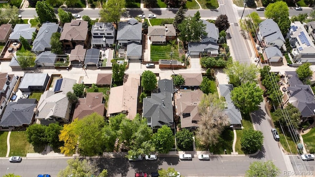 1317 S Saint Paul St, Denver, CO 80210 - aerial view of property's location featuring nearby suburban area