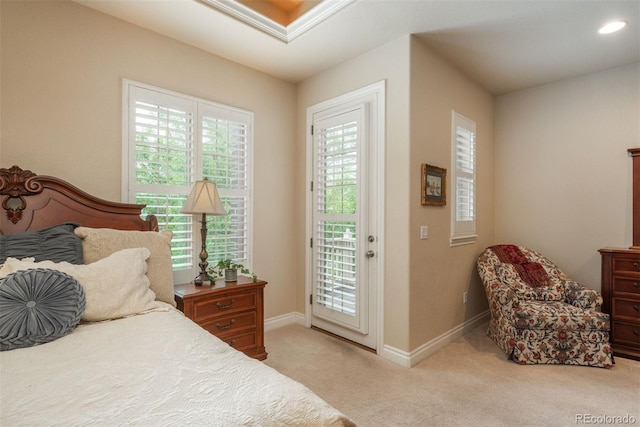 9165 Kornbrust Dr, Lone Tree, CO 80124 - bedroom featuring access to exterior, carpet floors, and baseboards