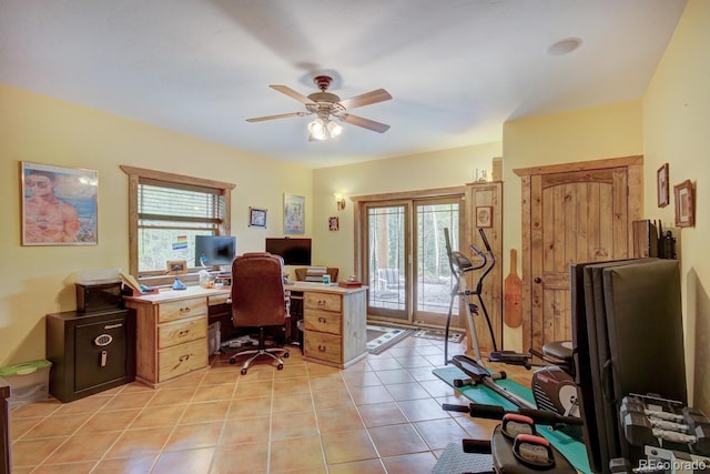 1198 Kootchie Kootchie Rd, Alma, CO 80420 - tiled office featuring plenty of natural light and ceiling fan
