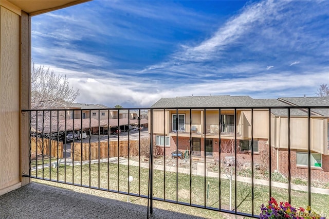 exterior space with a residential view