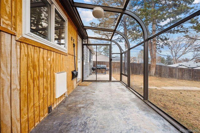 view of unfurnished sunroom