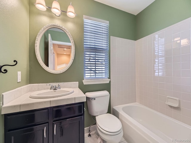 full bathroom featuring vanity and toilet