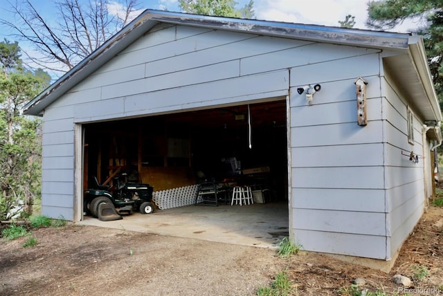 view of garage