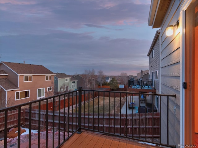 view of deck at dusk