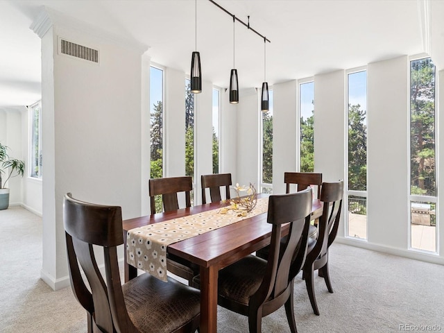 1111 Race St Unit 3A, Denver, CO 80206 - dining area with light colored carpet and plenty of natural light
