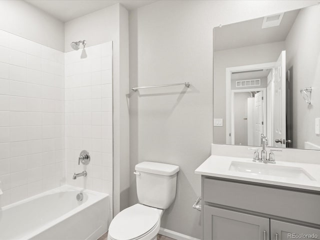 764 N Tempe St, Aurora, CO 80018 - full bathroom with vanity, toilet, shower / washtub combination, and visible vents