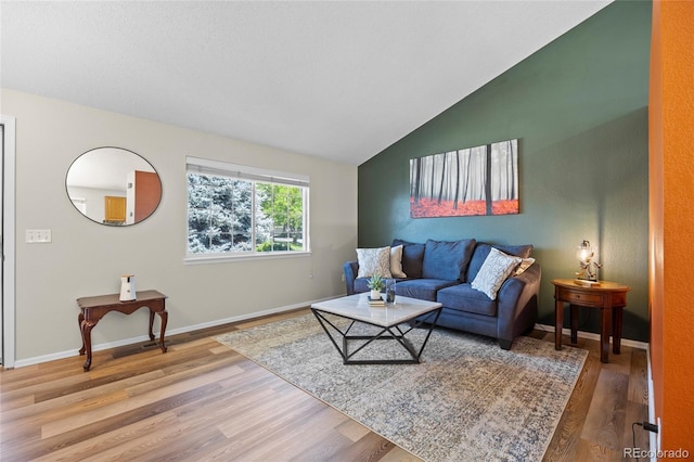 20858 E Progress Ave, Centennial, CO 80015 - living area with wood finished floors and vaulted ceiling