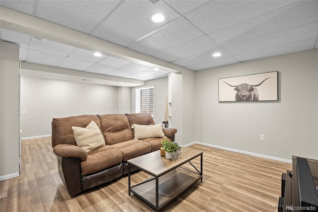 20858 E Progress Ave, Centennial, CO 80015 - living room featuring light wood-type flooring, recessed lighting, and a drop ceiling