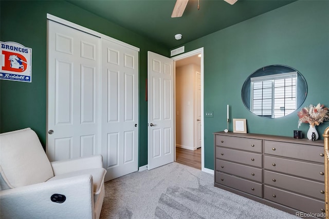 944 Alpine Ridge St, Erie, CO 80516 - living area featuring carpet, a ceiling fan, and baseboards