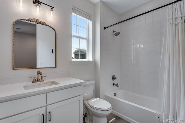 944 Alpine Ridge St, Erie, CO 80516 - bathroom with shower / bathtub combination with curtain, vanity, and toilet