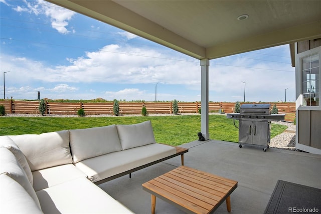 944 Alpine Ridge St, Erie, CO 80516 - view of patio / terrace with outdoor lounge area and a grill