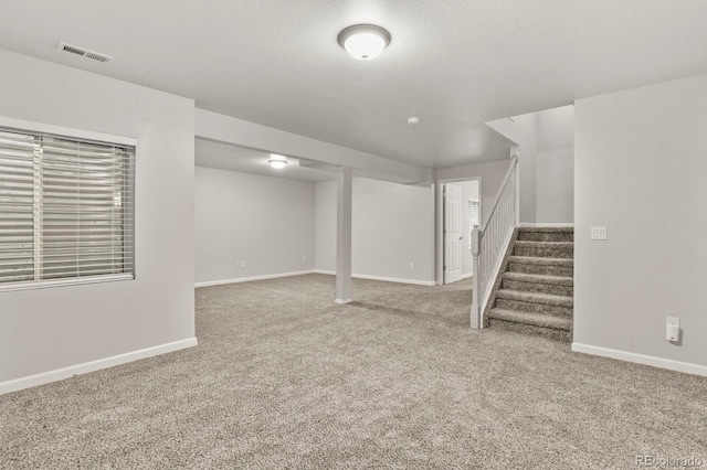 6868 Los Reyes Cir, Colorado Springs, CO 80918 - finished basement featuring carpet, stairs, and baseboards