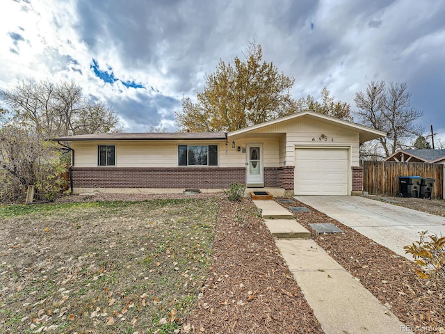 ranch-style home with a garage