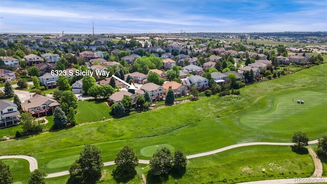 6323 S Sicily Way, Aurora, CO 80016 - aerial view of residential area with a golf club