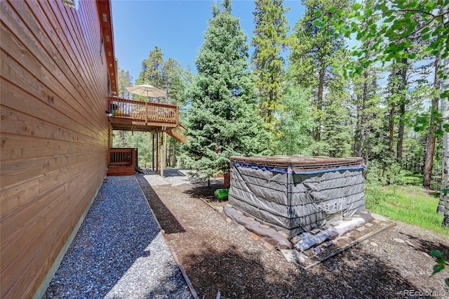 view of yard featuring a deck