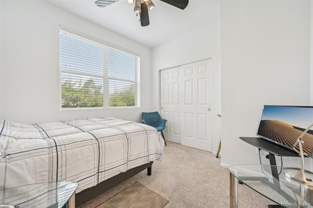 2502 S Bahama Cir Unit B, Aurora, CO 80013 - carpeted bedroom featuring a closet and a ceiling fan